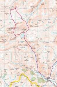 Route map for wild camp day 2