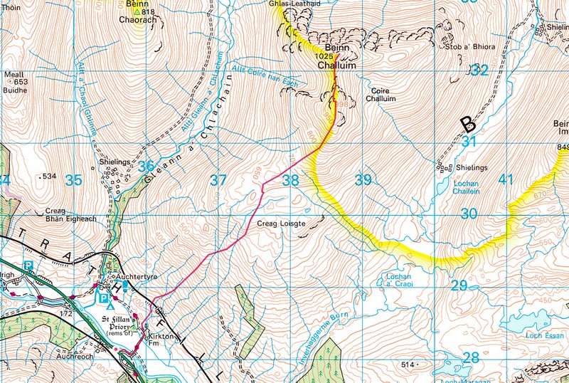 Route Map - Beinn Challuim
