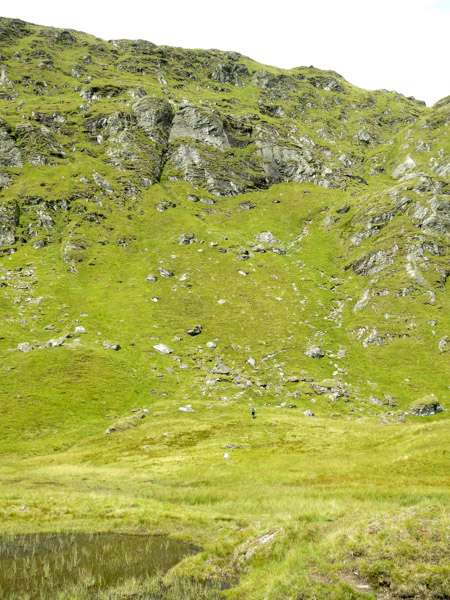 You can see the path (plus a person) heading up the path