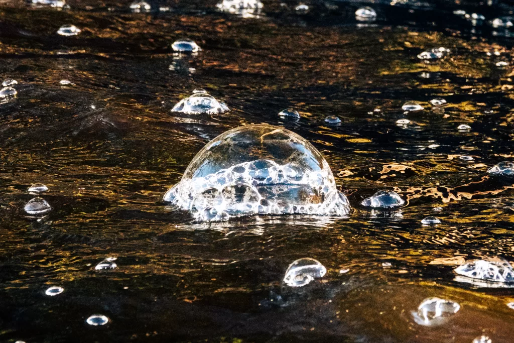 Bubbles on water