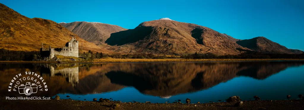 Kilchurn Castle with Beinn a' Chochuill just above the castle in the background.